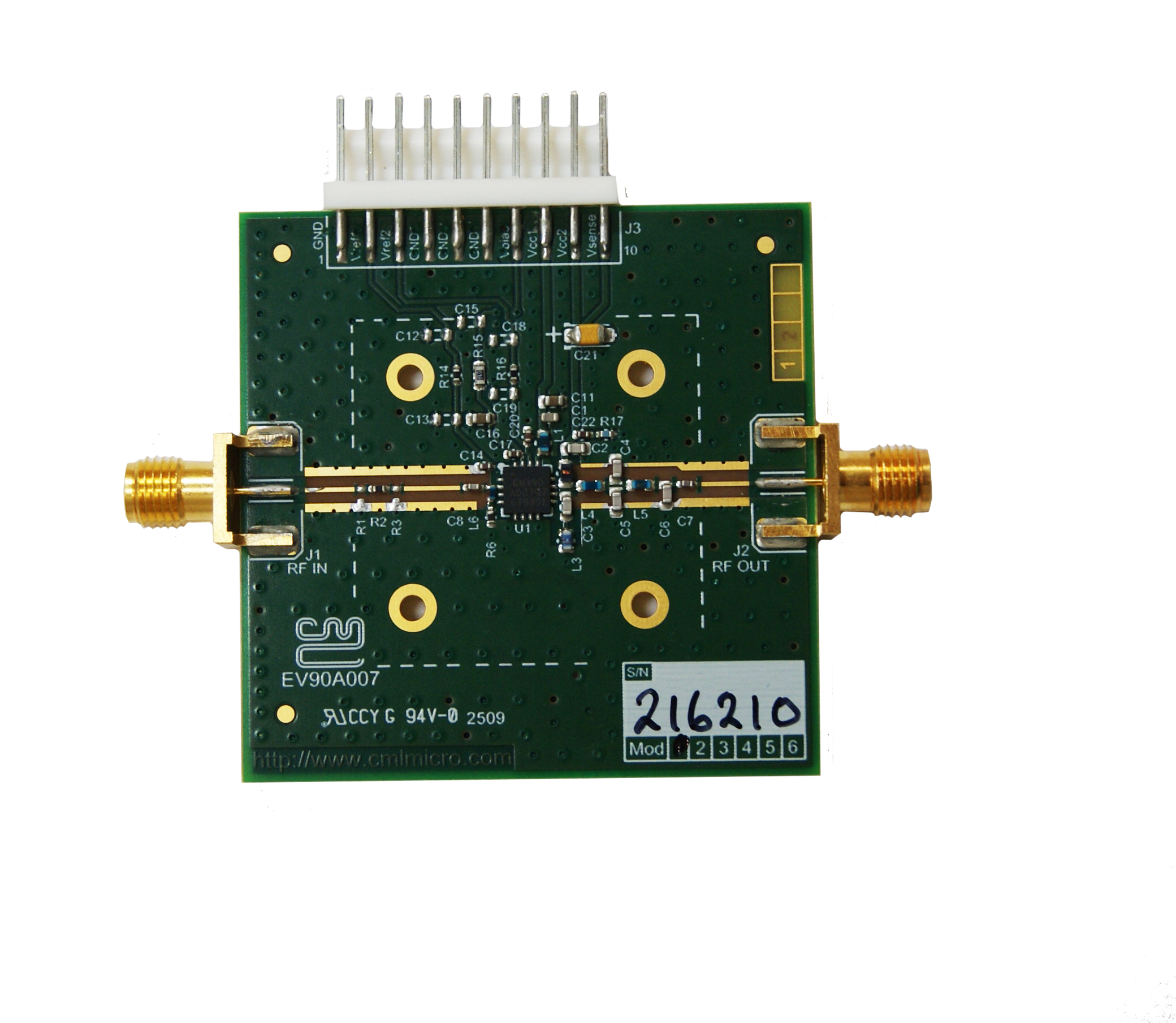 Part number EV90A007 Product Type RF Evaluation Board from Manufacturer CML Microcircuits 