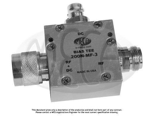 Part number 200N-MF-3 Product Type RF Bias Tee from Manufacturer MECA 