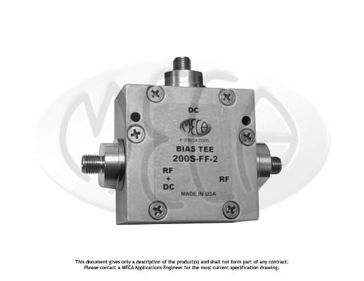 Part number 200S-FF-2 Product Type RF Bias Tee from Manufacturer MECA 