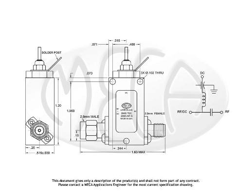Part number 209K-MF-5 Product Type RF Bias Tee from Manufacturer MECA 