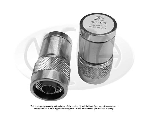 Part number 401-1F3 Product Type RF Termination - Coaxial from Manufacturer MECA 