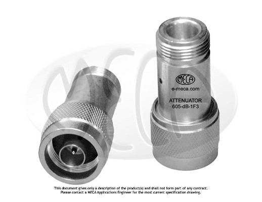 Part number 605-20-1F3 Product Type RF Attenuator - Coaxial from Manufacturer MECA 