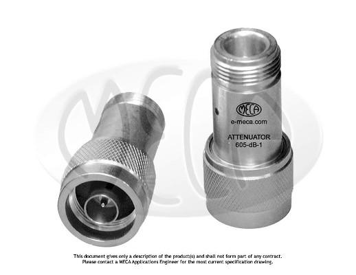 Part number 605-20-1 Product Type RF Attenuator - Coaxial from Manufacturer MECA 