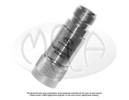 Part number 612-3-1 Product Type RF Attenuator - Coaxial from Manufacturer MECA 