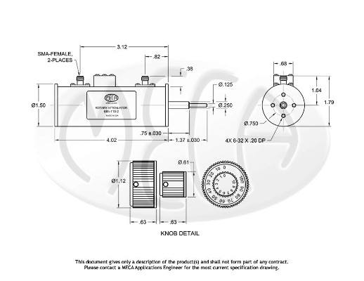 Part number 685-110-2 Product Type RF Attenuator - Coaxial from Manufacturer MECA 