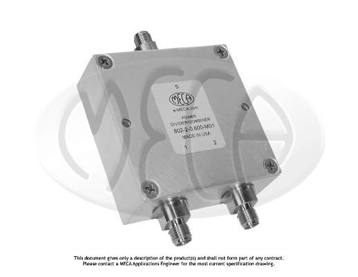 Part number 802-2-0.600-M01 Product Type RF Power Divider/Combiner from Manufacturer MECA 