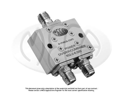 Part number 802-2-6.000 Product Type RF Power Divider/Combiner from Manufacturer MECA 