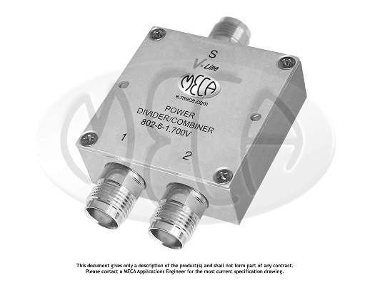 Part number 802-6-1.700V Product Type RF Power Divider/Combiner from Manufacturer MECA 