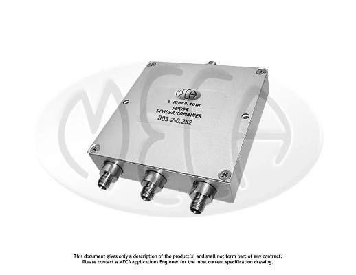 Part number 803-2-0.252 Product Type RF Power Divider/Combiner from Manufacturer MECA 