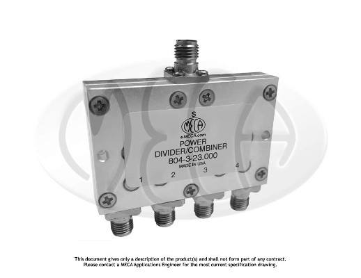 Part number 804-3-23.000 Product Type RF Power Divider/Combiner from Manufacturer MECA 