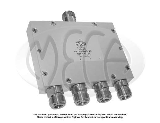 Part number 804-4-0.252 Product Type RF Power Divider/Combiner from Manufacturer MECA 