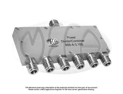 Part number 806-4-3.100 Product Type RF Power Divider/Combiner from Manufacturer MECA 
