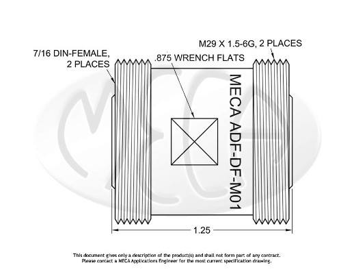 Part number ADF-DF-M01 Product Type RF Coaxial Adapter from Manufacturer MECA 
