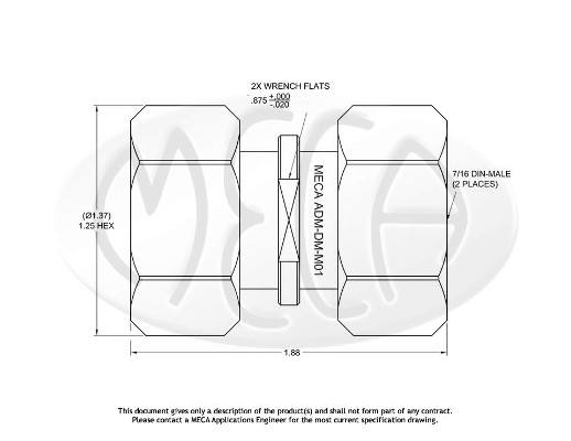 Part number ADM-DM-M01 Product Type RF Coaxial Adapter from Manufacturer MECA 