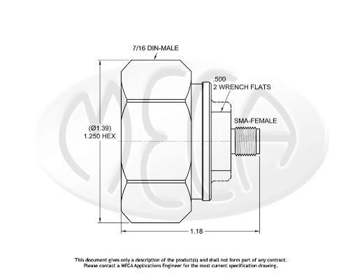 Part number ADM-SF Product Type RF Coaxial Adapter from Manufacturer MECA 