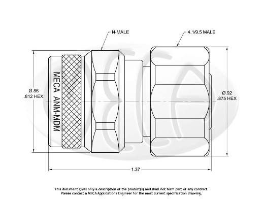 Part number ANM-MDM Product Type RF Coaxial Adapter from Manufacturer MECA 