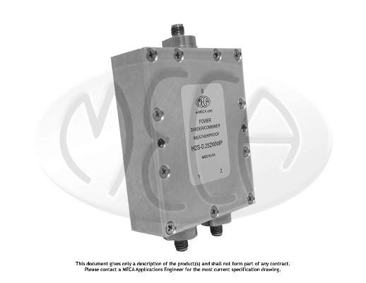 Part number H2S-0.252WWP Product Type RF Power Divider/Combiner from Manufacturer MECA 