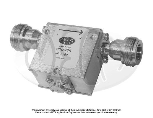Part number IN-0.750 Product Type Circulators and Isolators from Manufacturer MECA 