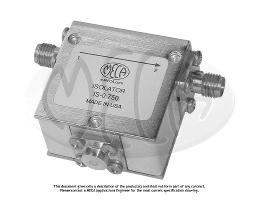 Part number IS-0.750 Product Type Circulators and Isolators from Manufacturer MECA 