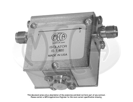 Part number IS-1.400 Product Type Circulators and Isolators from Manufacturer MECA 
