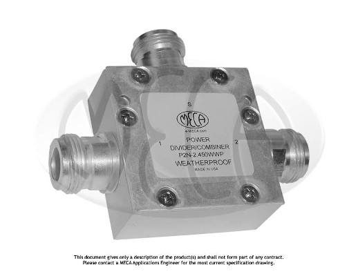 Part number P2N-2.450WWP Product Type RF Power Divider/Combiner from Manufacturer MECA 